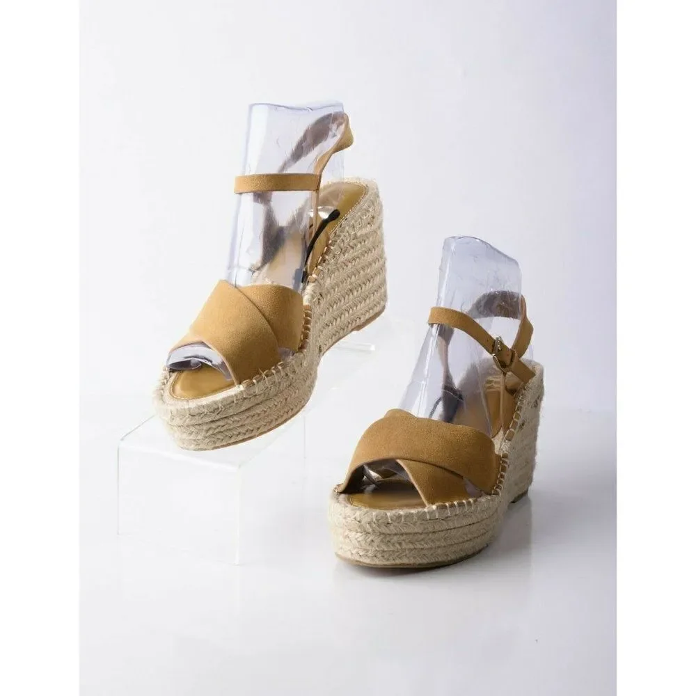 Zara Womens Wedges Sandals Suede Jute Platform EU 40 US 9 Tan Brown 2353/710 NWT - Picture 4 of 8